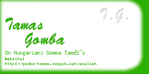 tamas gomba business card